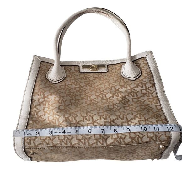 DKNY Logo Print Canvas & Leather Trimming Handbag - Picture 12 of 15